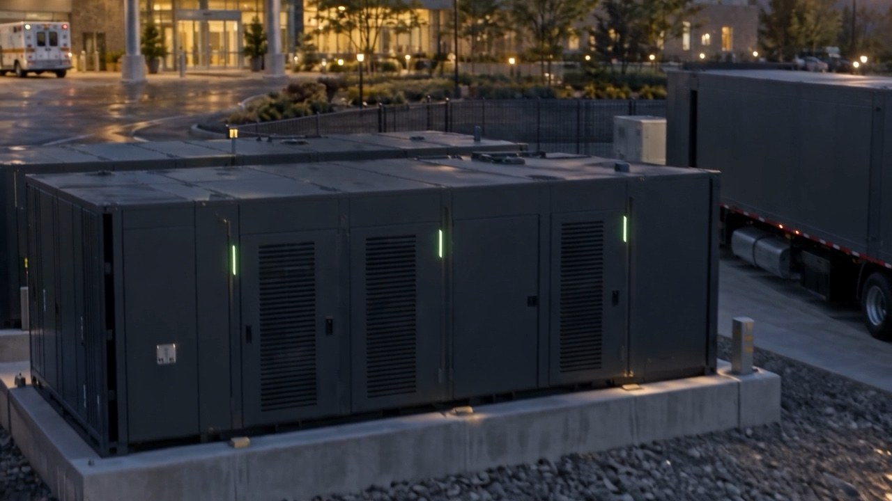 Hospital energy yard with stationary and mobile battery storage